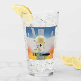 Mikitiez drömskalle tatuering regnbåge ros strand  glaskopp