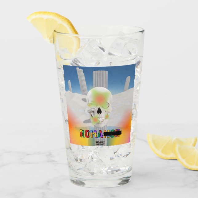 Mikitiez drömskalle tatuering regnbåge ros strand  glaskopp (Framsida Ice)