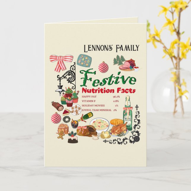 Mikitiez festivechristmas recipe baking holiday kort (Gul blomma)