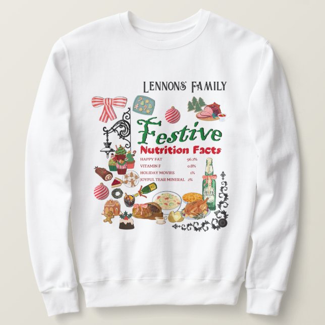 Mikitiez festivechristmas recipe baking holiday lång ärmad tröja (Design framsida)