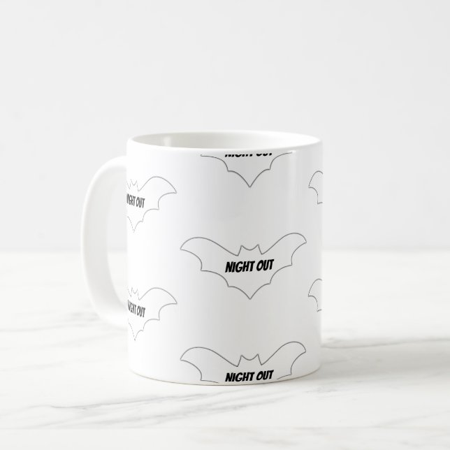 Mikitiez groovy ghouls fladdermus night helgdag ha kaffemugg (Framsida vänster)