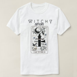 Mikitiez grundläggande häxa trollkarl tarotkort sv t shirt