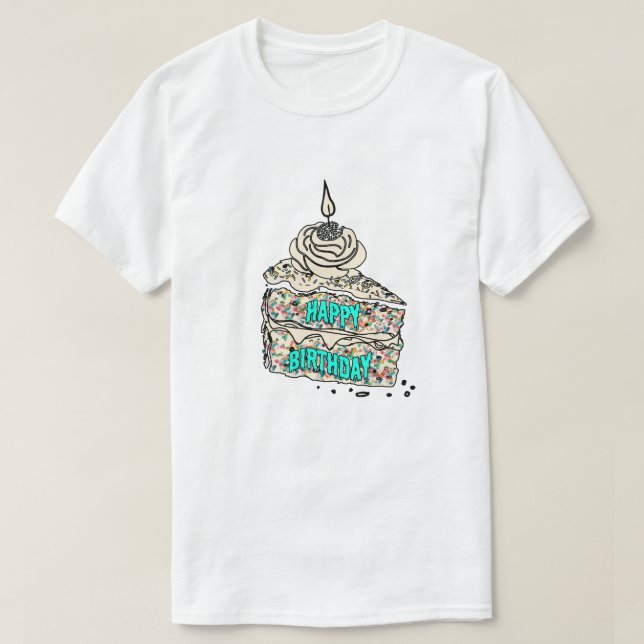 Mikitiez HappyBirthday cakeseason sprinkle ballong T Shirt (Design framsida)