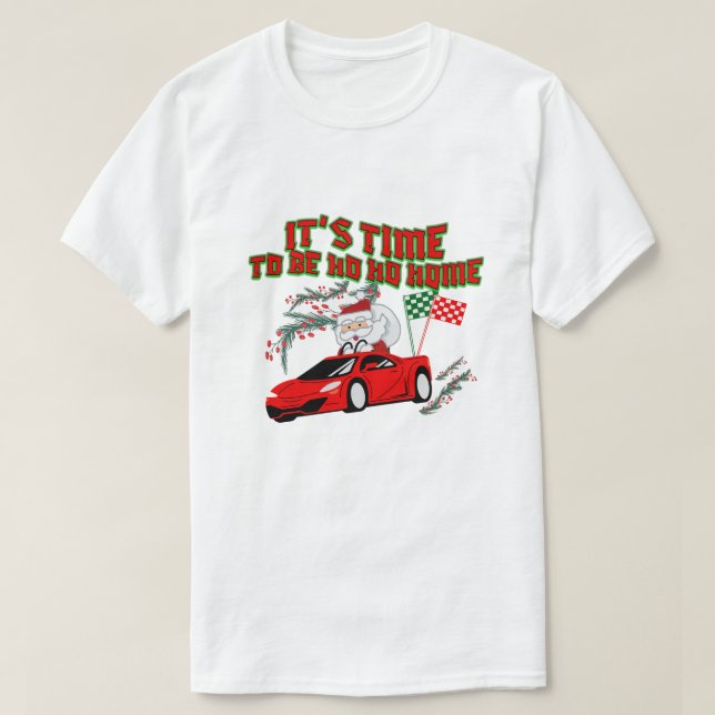 Mikitiez ho ho ho santaclaus sleigh home t shirt (Design framsida)