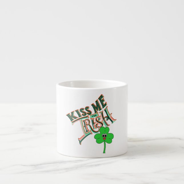 Mikitiez irish klöver grönt st.patrick har tur espressomugg (Framsidan)