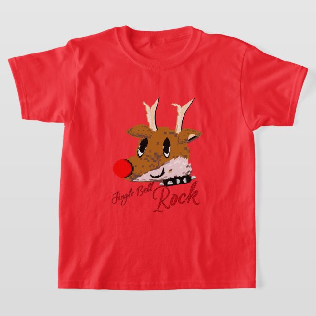 Mikitiez jinglebellrock punk gothmas reindeer t shirt (Laydown)