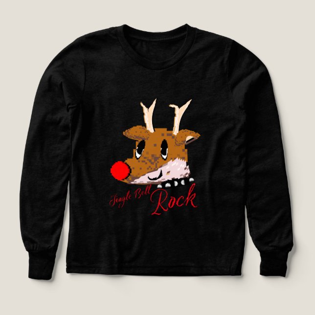 Mikitiez jinglebellrock punk gothmas reindeer t shirt (Design framsida)