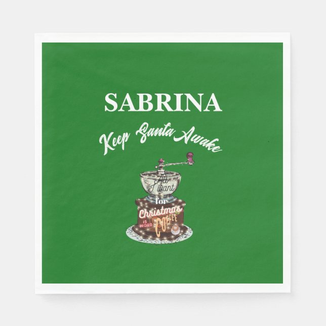 Mikitiez kaffchristmas citerar söt koffein pappersservett (Framsidan)