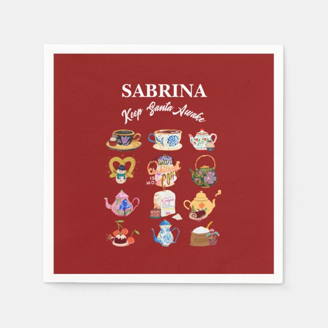 Mikitiez kaffchristmas citerar söt koffein pappersservett (Framsidan)