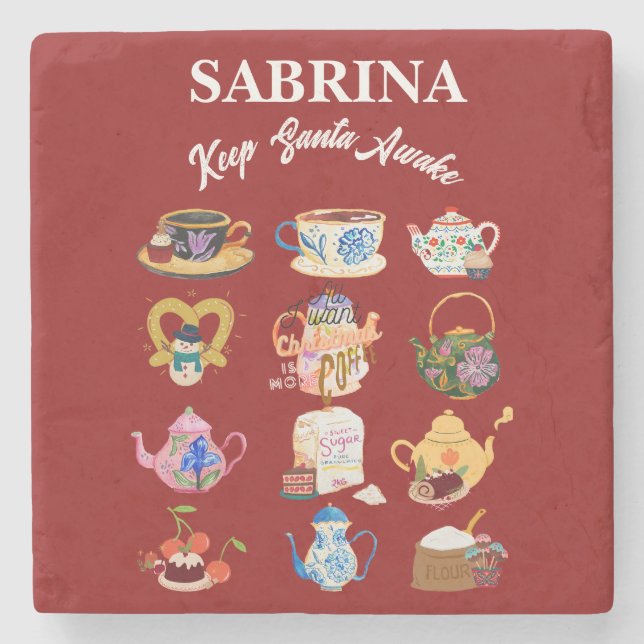 Mikitiez kaffchristmas citerar söt koffein stenunderlägg (Framsidan)