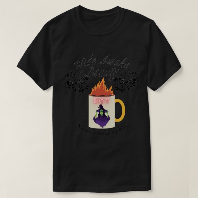 Mikitiez kaffe halloween häxskönhetprinsessan t shirt (Design framsida)