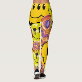 Mikitiez Kastkudde Smileyface gul trädgård Leggings