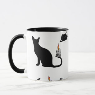 Mikitiez kuslig bombay svartkatt råtta halloween mugg