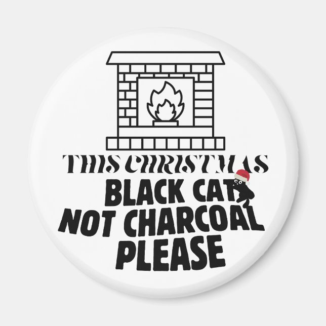 Mikitiez lustig Blackcat x'mas charcol Santa Magnet (Framsidan)