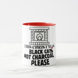 Mikitiez lustig Blackcat x'mas charcol Santa Mugg