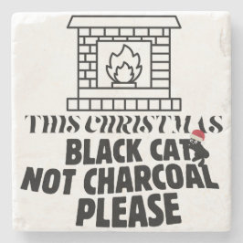 Mikitiez lustig Blackcat x'mas charcol Santa Stenunderlägg