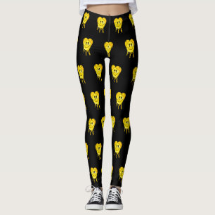Mikitiez melt gult vänskap för hjärtleende leggings
