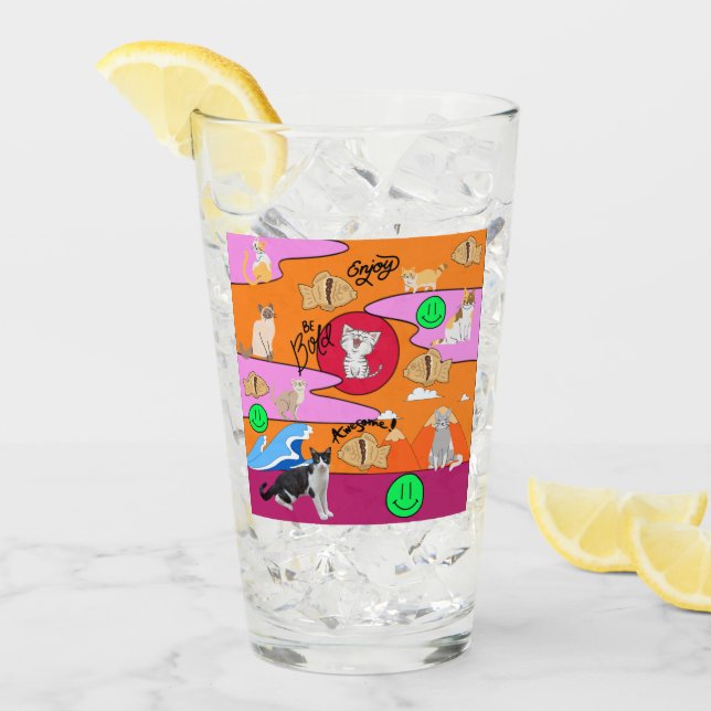 Mikitiez meow sommarkattstrand party glaskopp (Framsida Ice)