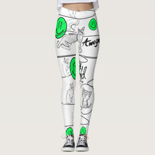 Mikitiez meow sommarkattstrand party leggings