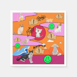 Mikitiez meow sommarkattstrand party pappersservett