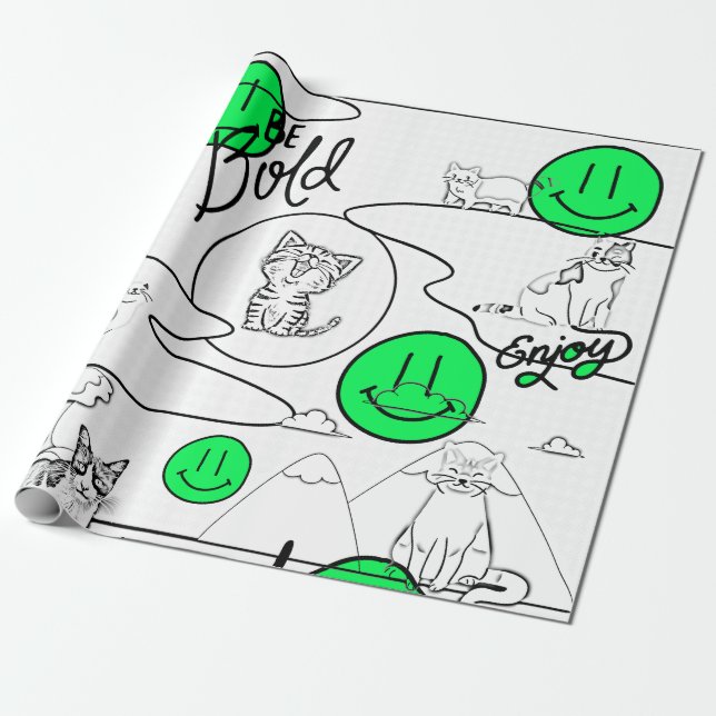 Mikitiez meow sommarkattstrand party presentpapper (Utrullad)