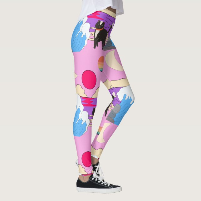 Mikitiez miami meow sunset vintage leggings (Höger)