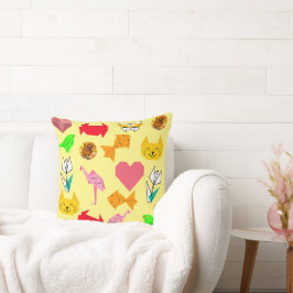 Mikitiez origami cancer sommar jubileum djur katt kudde