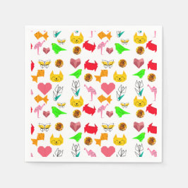 Mikitiez origami cancer Sommerjuvel (katt) Pappersservett