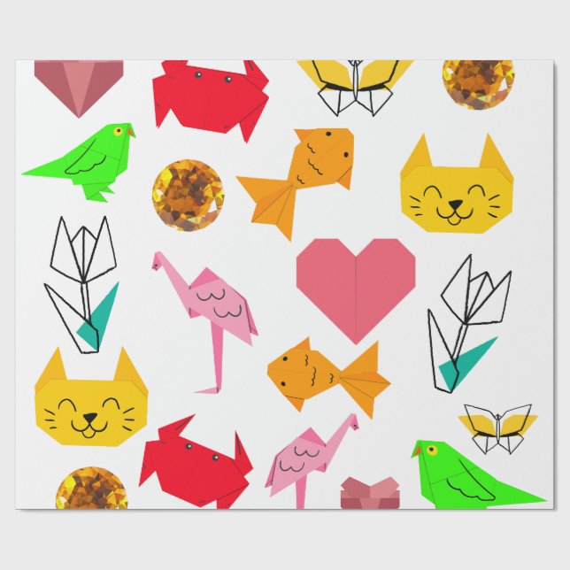 Mikitiez origami cancer Sommerjuvel (katt) Presentpapper (Platt)