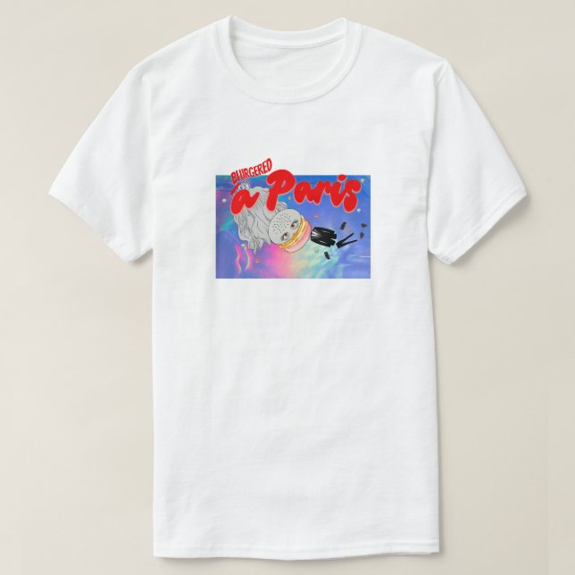 Mikitiez Paris Frankrike Macaron blur kostym tie T Shirt (Design framsida)