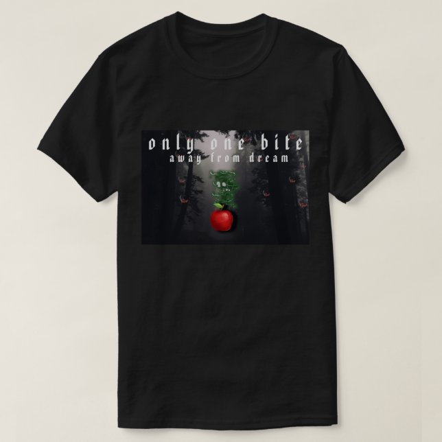 Mikitiez red skalle giftigt äpple vegan sommar t shirt (Design framsida)