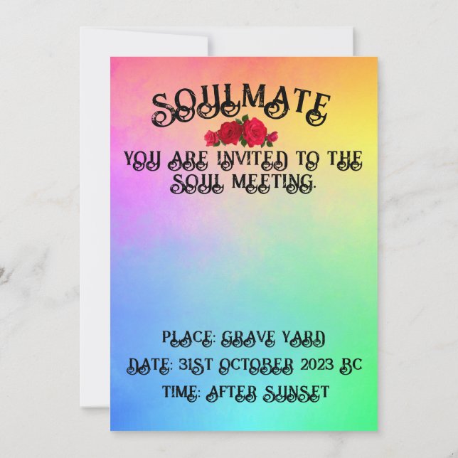 Mikitiez ro baroqueart rainbow sten inbjudningar (Baksida)