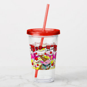 Mikitiez rockyroad glassstrålande sommar take away mugg
