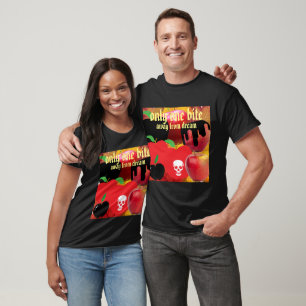 Mikitiez röd dödskalle giftigt äpple vegan sommar t shirt