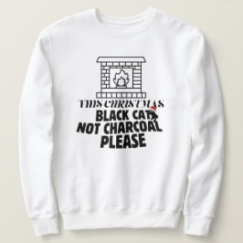 Mikitiez rolig svartkatt jul kol santa lång ärmad tröja