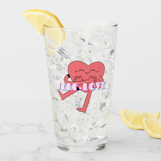 Mikitiez rosa hjärtselflove june gemini glaskopp (Framsida Ice)