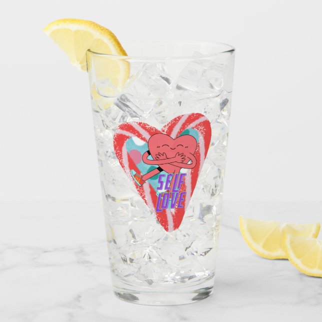 Mikitiez rosa hjärtselflove june gemini glaskopp (Framsida Ice)