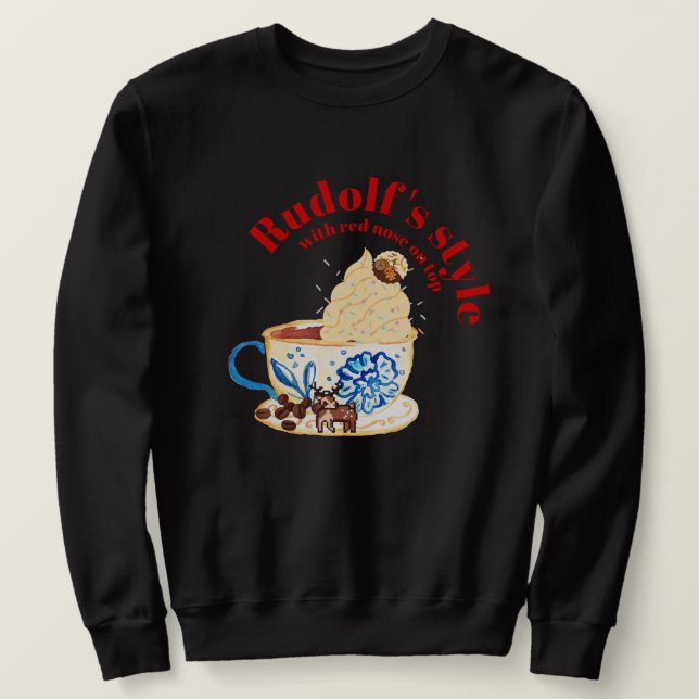 Mikitiez rudolf rednäs raindeer christmas cherry lång ärmad tröja (Design framsida)