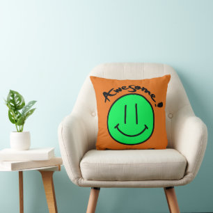Mikitiez smiley face skolsommar vår grönt kudde