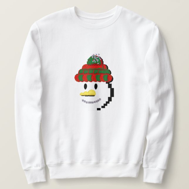 Mikitiez snömannen vinterundret pixleart  lång ärmad tröja (Design framsida)