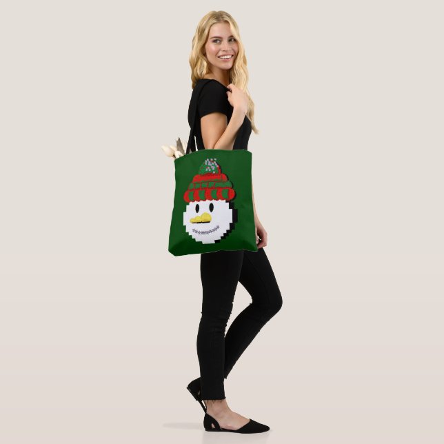 Mikitiez snömannen vinterundret pixleart  tygkasse (På modell)