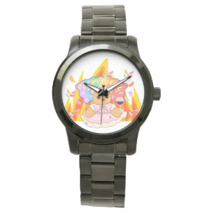 Mikitiez sommar nalle geléröd vin-brand armbandsur