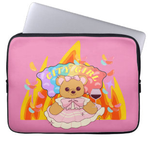 Mikitiez sommar nalle geléröd vin-brand laptop fodral