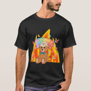Mikitiez sommar teddybjörn gelé rödvin eld t shirt