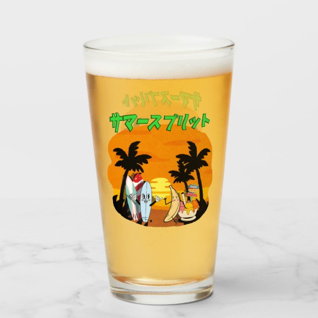 Mikitiez sommarwindsurf bananasplit glass glaskopp (Framsida fylld)