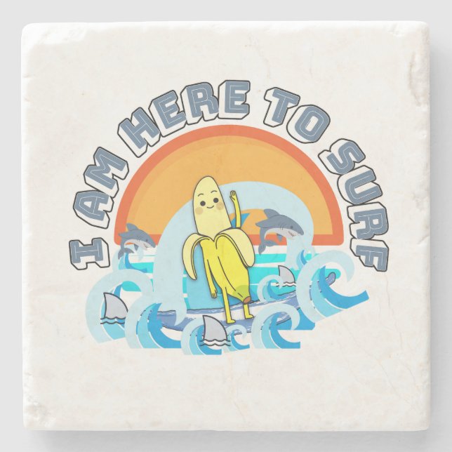 Mikitiez sommarwindsurf bananasplit glass stenunderlägg (Framsidan)