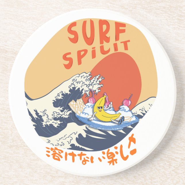 Mikitiez sommarwindsurf bananasplit glass underlägg (Framsidan)