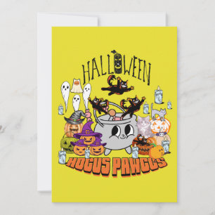 Mikitiez svarta cat spooky halloween vibes ghouls inbjudningar