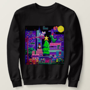 Mikitiez terex dinosaur pixel christmasmatch lång ärmad tröja