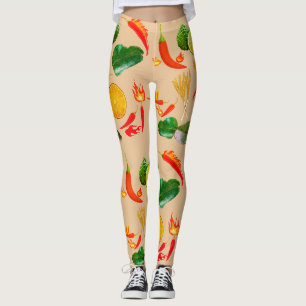 Mikitiez Thai food red chilly lime bergamont spicy Leggings
